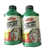 NEW  LOT OF 2  SEALED  TURTLE WAX CHROME POLISH & RUST REMOVER  LOGO.  12 Fl Oz