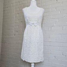 Vintage Style Tahari White Floral Lace Sheath Dress | Coquette Romantic Bridal