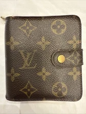 Authentic LOUIS VUITTON Monogram Zippy Compact Wallet