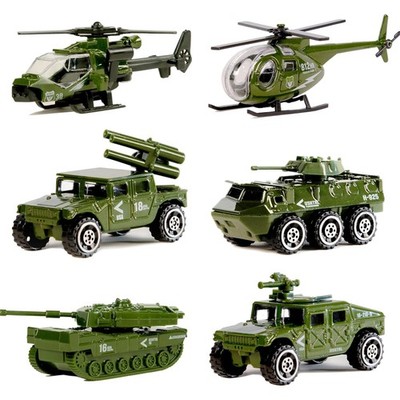 Militärfahrzeug Spielzeug 6er-Pack Zinkdruckguss Plastikkleinteile Kinder