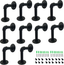 Yuanshikj 10Pc, 3.9"X5.9" Industrial Pipe Shelf Brackets for 6 8 10 12 Inches B