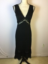 Vintage Express Dress Sz 5/6 Womans Black Lace Trim Y2K 90's Rory Gilmore Girls