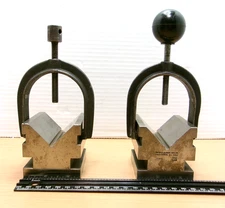 BROWN SHARPE 749A V-BLOCK & CLAMP SET MACHINIST TOOLMAKER MILLING