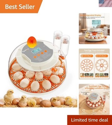 Cost-Effective 18-Egg Incubator with External Water Bottle & Adjustable Settings