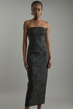 Karen Millen Bodycon Midi Dress UK8 in Black RRP £189