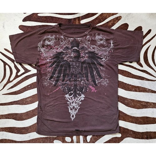 Royal Underground T-Shirt Red Graphic Crest Eagle Text USA Sz XL Distressed
