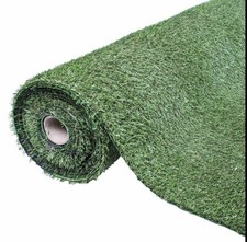 Image of GardenKraft Artificial Grass Dark Green, 4m x 1m Fake Turf Garden Pet Friendly