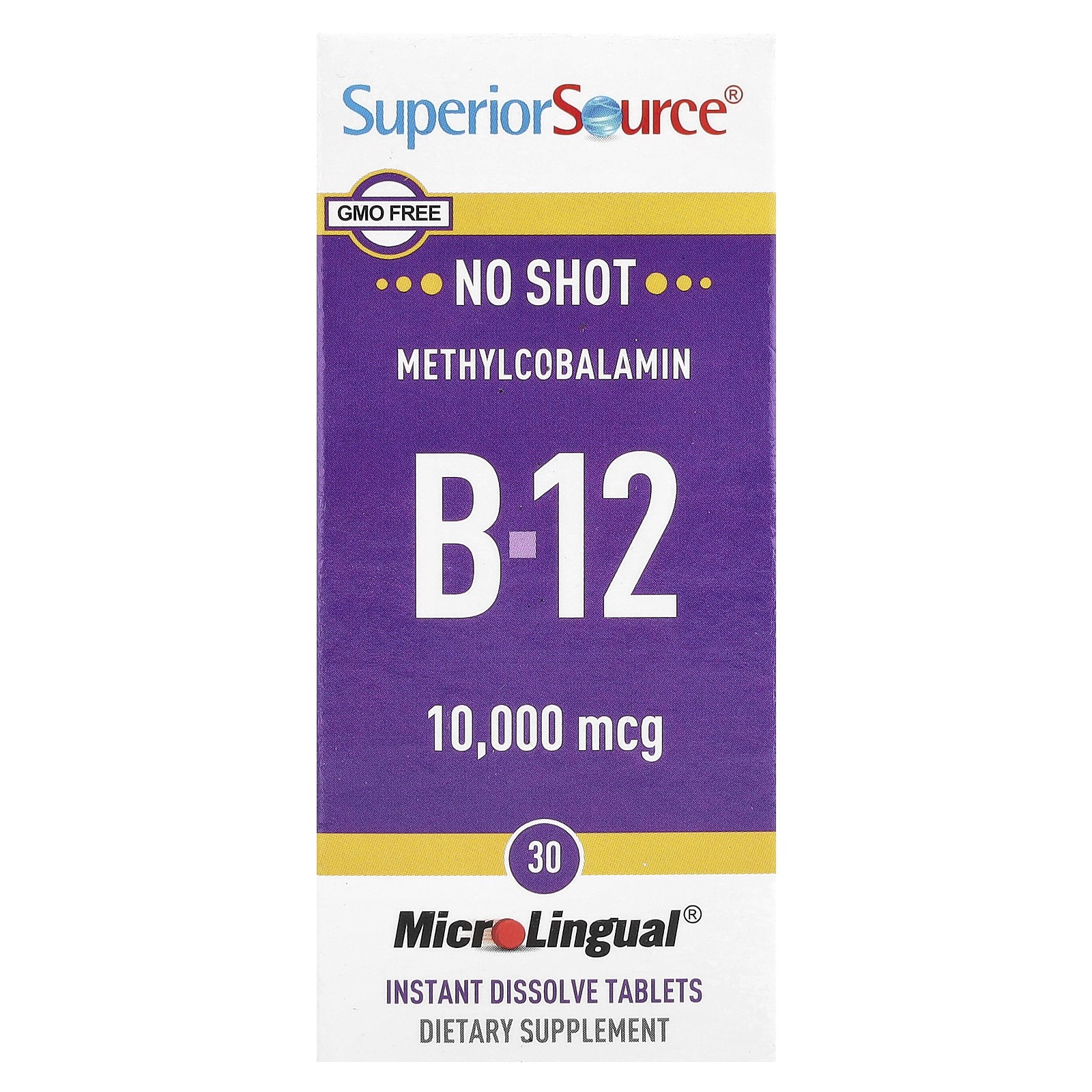 Methylcobalamin B-12, 10,000 mcg, 30 MicroLingual  Instant Dissolve Tablets