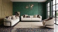 Modernes Wohnzimmer-Set Beigefarbene 3-Sitzer-Sofas Sessel LuxuriöSes Design