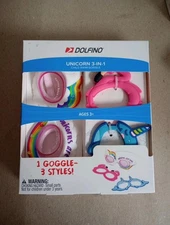 Dolfino 3-in-1 Swim Goggles Set Unicorn, Narwhal & Flamingo  Kids Unisex Multi