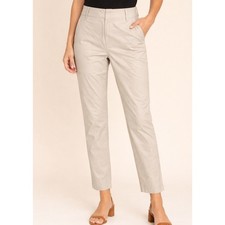 PRADA Cotton Blend Tailored Trousers Pants in Beige Size 44