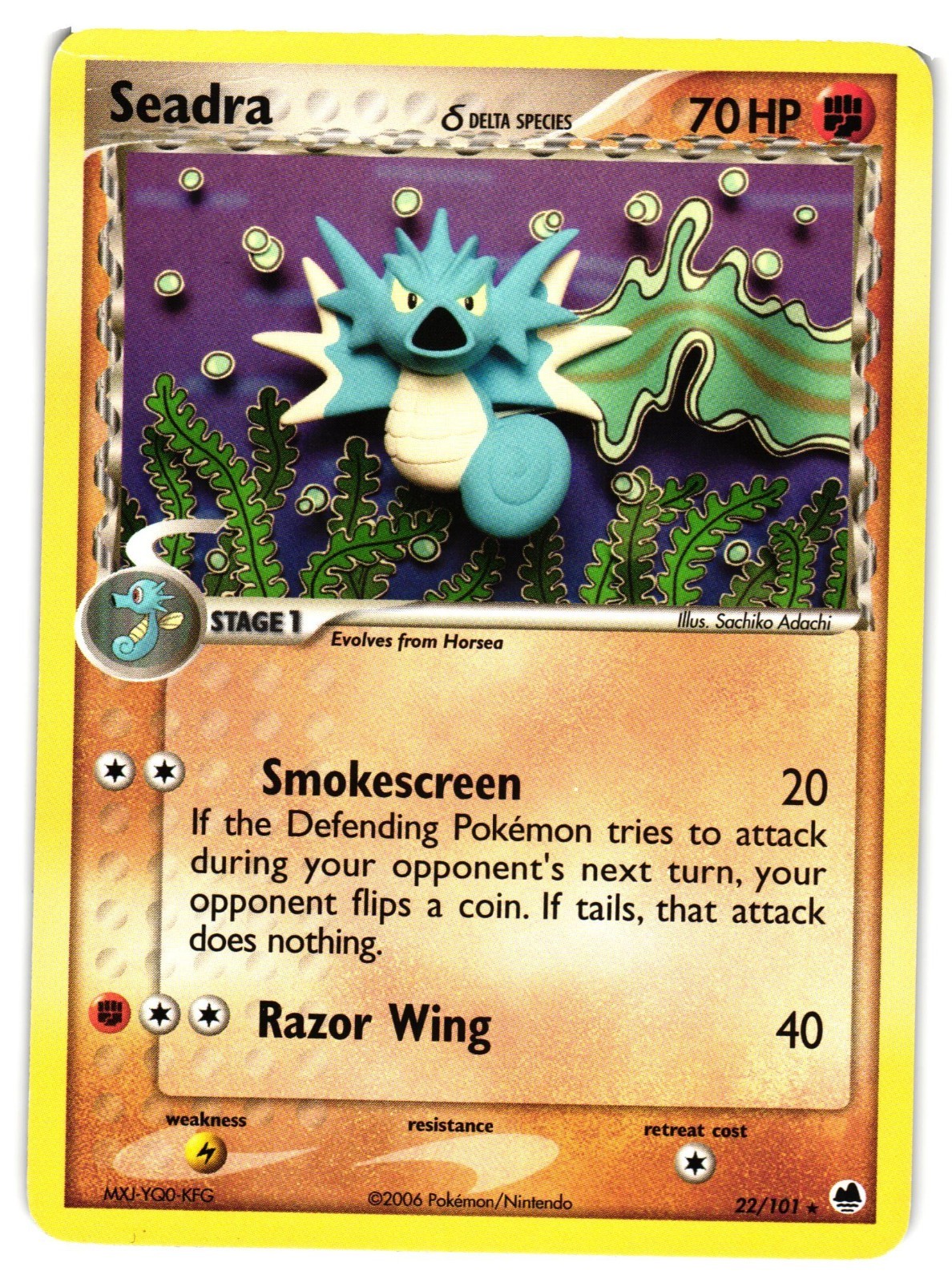 Pokemon TCG Seadra Delta Species 22/101 Dragon Frontiers Regular MP