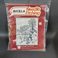 Bucilla Needle Etching Kit #2573 “Water Mill” Picture 14”X 18” Sealed USA Made