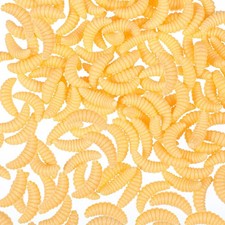 150 Pcs Fake Maggots Fake Wax Worms Soft Bass Maggot Baits Bread Worm Fish Lu...