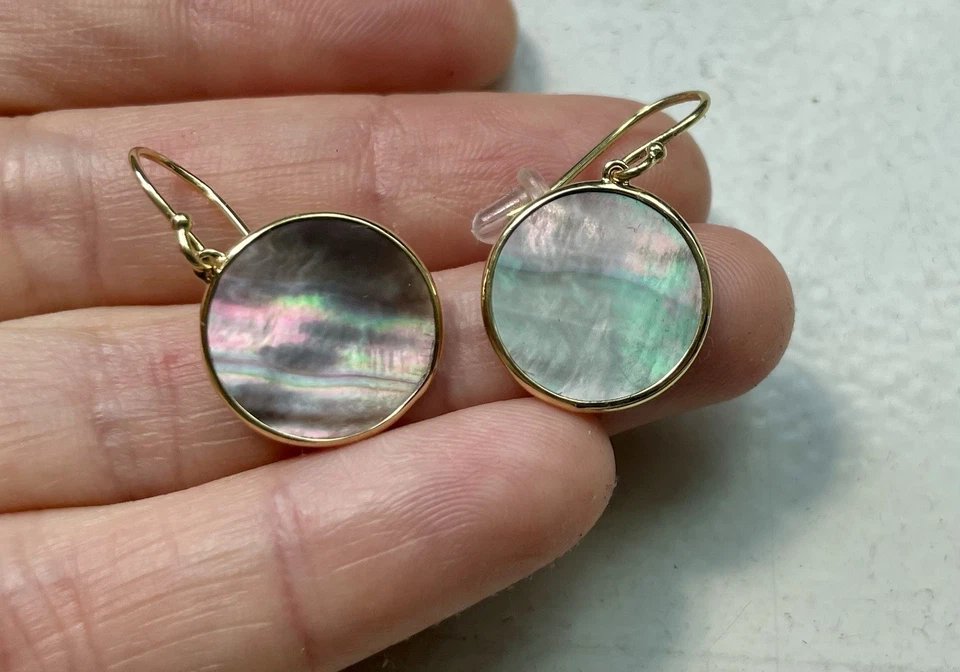 IPPOLITA 18K Oro Pulido ROCK CANDY Redondo Madreperla Pendientes $595 NUEVO Foto 4 de 4