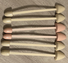 PASTEL VINTAGE SHOE STRETCHERS TREES TAN AND PINK WOOD AND FLEX METAL 3 PAIRS