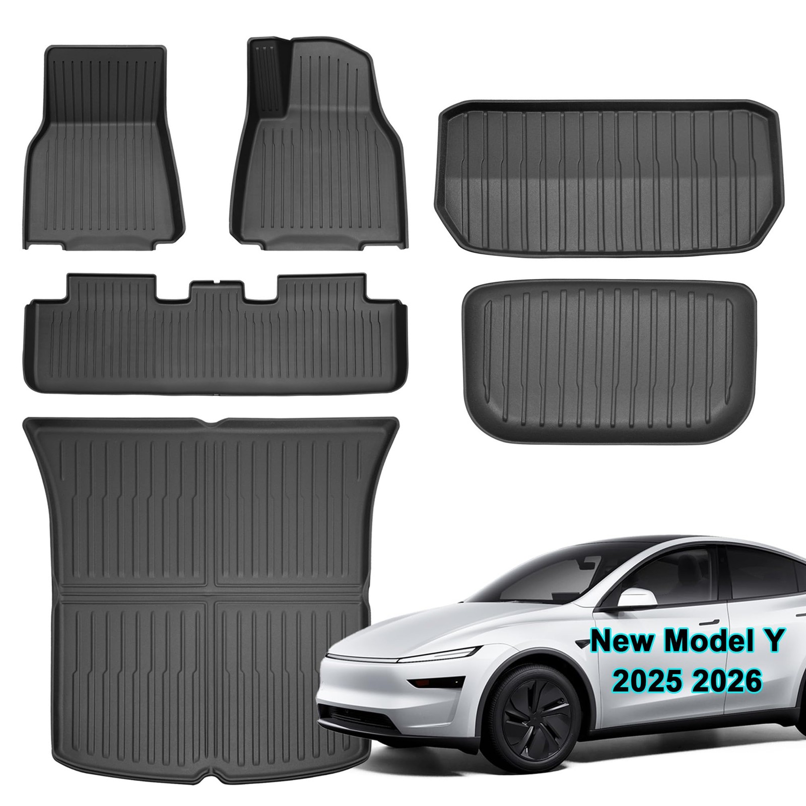 SUPER LINER Tesla Model Y Juniper Floor Mats All Weather 6 Pcs Custom