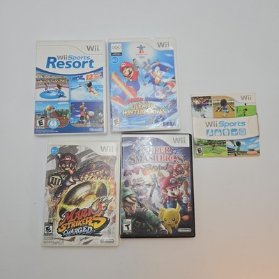 *no Disc* Lot Of Case And Manuals Wii Sports Resort Mario Striker  Bros Brawl