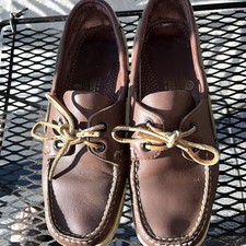 SEBAGO MADE IN USA BROWN LEATHER Boat Shoes DOCKSIDERS Women  s 7N EUC