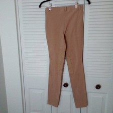 OVATION GIRLS 14 BREECHES BEIGE EQUESTRIAN RIDING PANTS HORSE REINFORCED KNEES