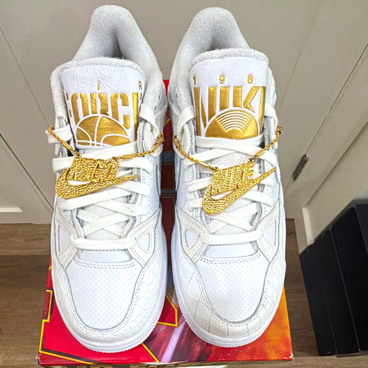 Nigo x Nike Air Force 3 Low White Metallic Gold for Sale