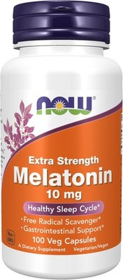 NOW Foods, Melatonin, Extra Strength 10 mg, Free Radical Scavenger, 100 Veg Cap