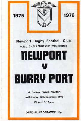 Dez 75 Newport v Burry Port Welsh Cup 2nd Rd