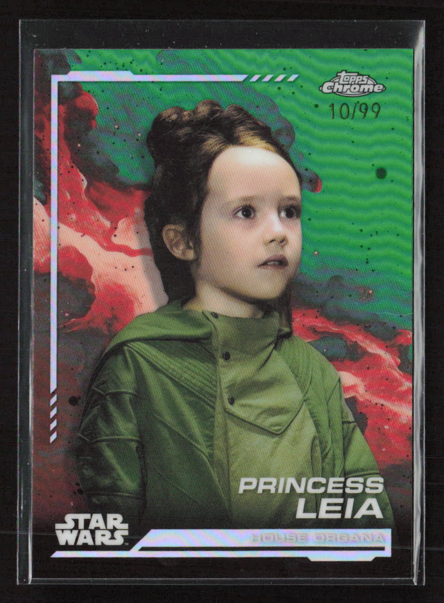 2024 Topps Chrome Star Wars #69 Princess Leia Green Refractor /99