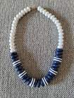 Beautiful Vintage Beaded Necklace Navy Blue & White Beads Nautical Boat Look!! — photo 4