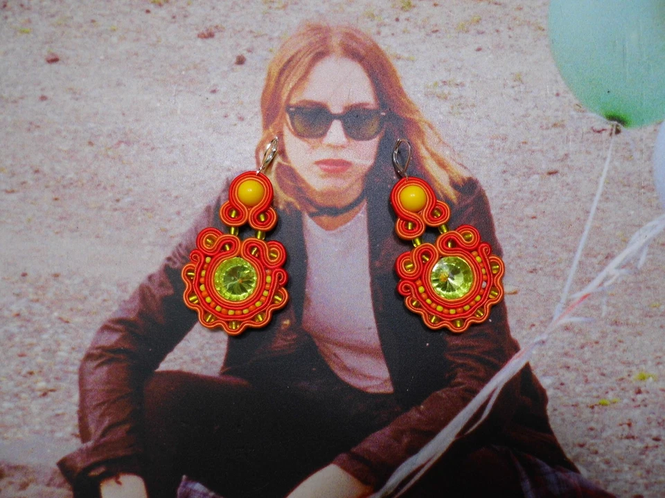 Ohrringe Technik soutache Kunsthandwerk , - Bild 2 von 4