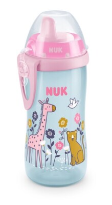 Nuk Kiddy Cup, mit beißresistenter Trinktülle mit Clip 300 ml ab 12 Monaten
