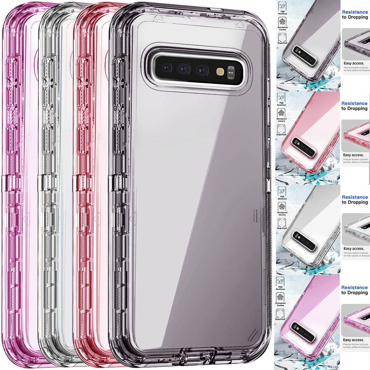 Suritch Galaxy S10 Plus Phone Case With Built In Screen Protector Transparent Clear Case Heavy Duty Cover For Samsung Galaxy S10e/S10 Plus/S10 Suritch Galaxy S10 Plus Phone Case With Built In Screen Protector Transparent Clear Case Heavy Duty Cover For Samsung Galaxy S10e/S10 Plus/S10