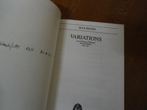 MAX REGER Orchestra Variations Theme of MOZART Op.132 - Edition Eulenburg Score - Picture 5 of 19