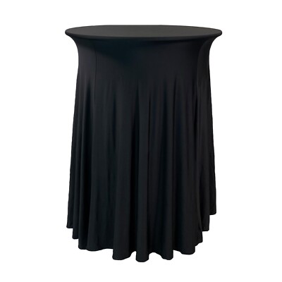 30 in.  Highboy Cocktail Round Wavy Draping Spandex Table Cover for Events
