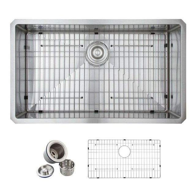 Glacier Bay Undermount Stainless Steel 32 In Single Bowl Kitchen Sink Kit Satin