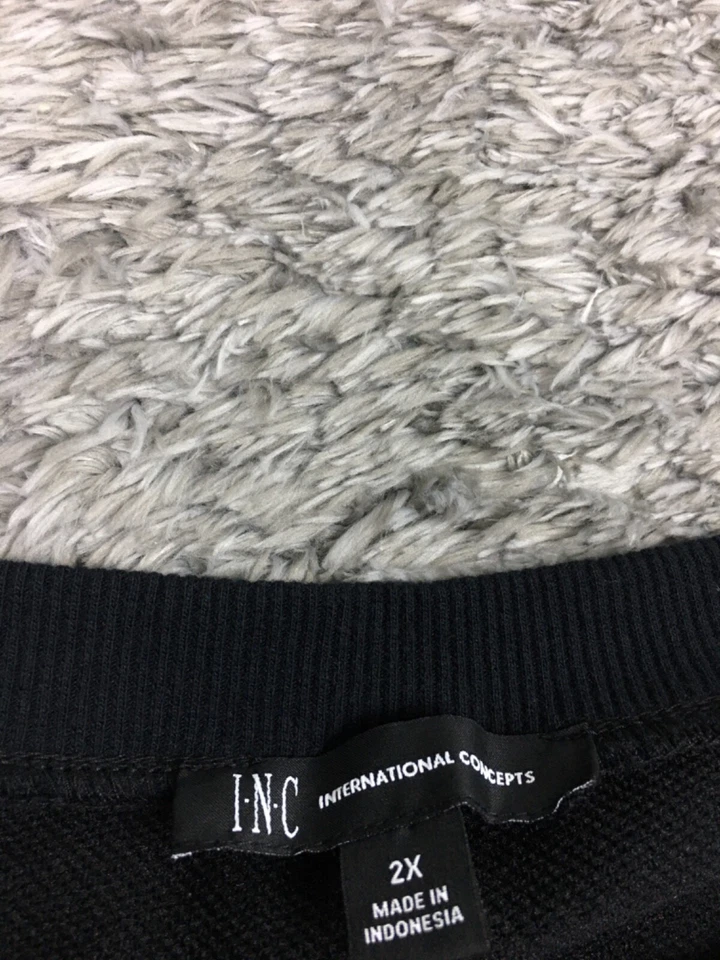 INC International Concepts Sweatshirt Woman Size 2X Black Cotton - Image 4 of 4
