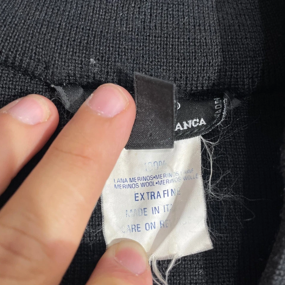 复古 Maria Di Ripabianca 黑色羊毛纽扣毛衣女式 12 码休闲装 — 第 4/4 张图片