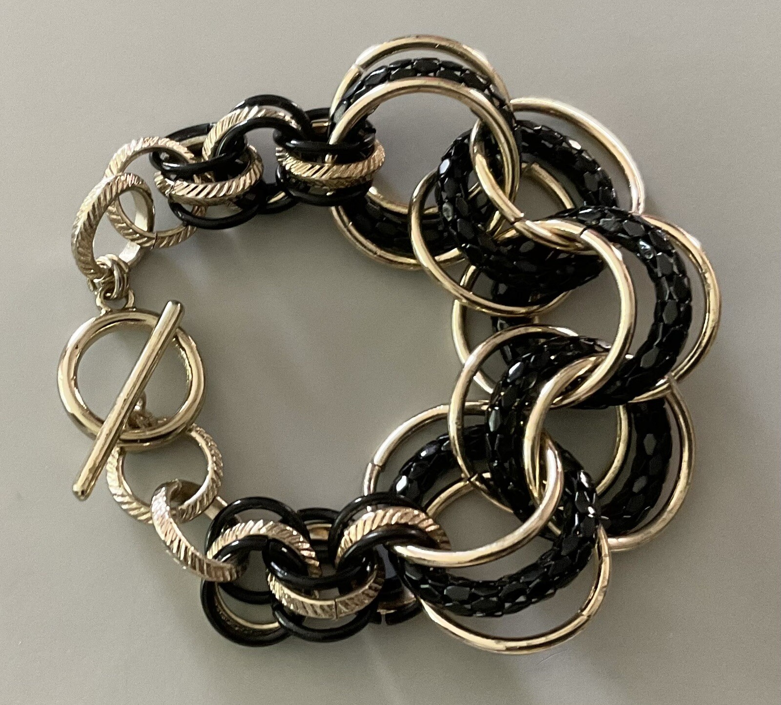 Four Chunky Link Bracelets - Toggle Closure - Sil… - image 5