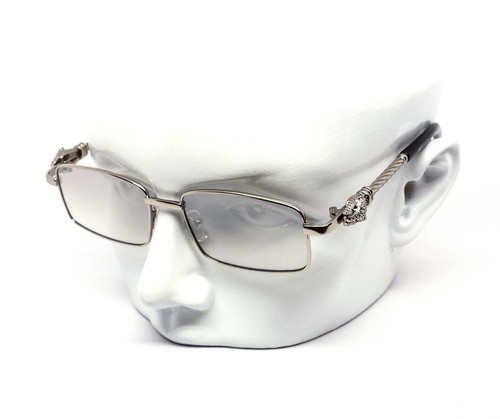 Vintage Gold Frame Rimless Luxury Men's Hip Hop Clear Lens Retro Fashion Glasses - Picture 16 of 37