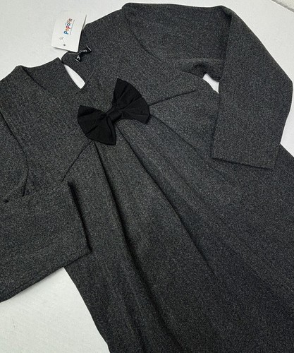 Girls 10/ 140 Flannel Princess Bow Dress Empire Pleat Classic Wool Cotton NWT