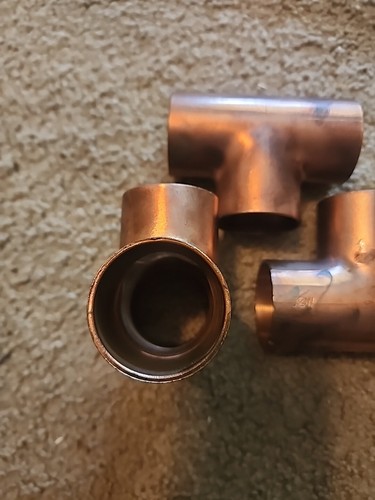 (3) 1-1/2 x 1-1/2 x 1-1/2 in. Sweat Solder Copper Tee - Picture 4 of 4