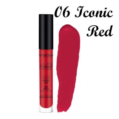 Deborah Milano Fluid Velvet Mat Liquid Lipstick - 06 Iconic Red