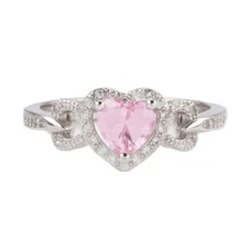 US Women Copper CZ Heart Ring Band Size 6-12 Engagement Wedding Chirstmas Gift