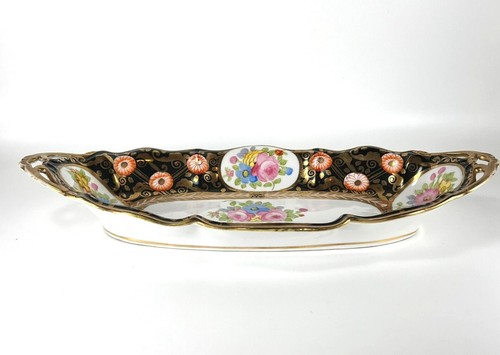 Vtg Nippon Serving Dish Oval Hand Painted Floral Gold Gilded Rim Morimura Bros - Picture 3 of 12