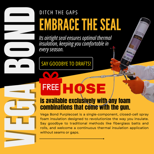 Vega Bond Purplecoat Closed Cell Insulation Spray Foam -6packs with Gun&Cleaner - Picture 3 of 10