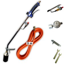 Abflammgerät Gasbrenner Anwärmbrenner Piezo Unkrautvernichter mit Gasregler Dach