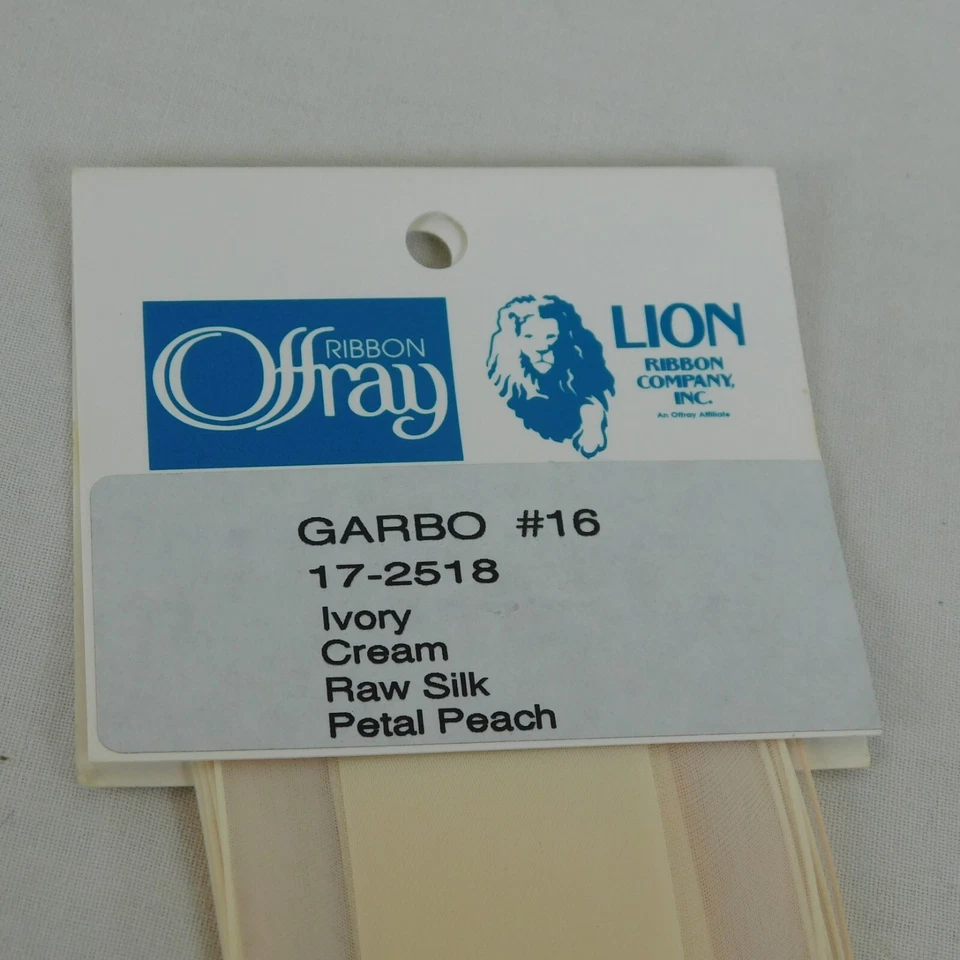 Offray Lion Ribbon Samples 5 Packs 4 Colors Each Sheer Edge Center Stripe Solid - Image 4 of 4