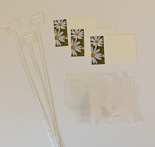 Memorial Tribute Cards in Cellophane And Pick For Funeral Flowers Gravestone X 3