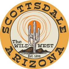 Scottsdale Arizona The Wild West Desert Sun Cactus Est 1894 Vinyl Decal Sticker 
