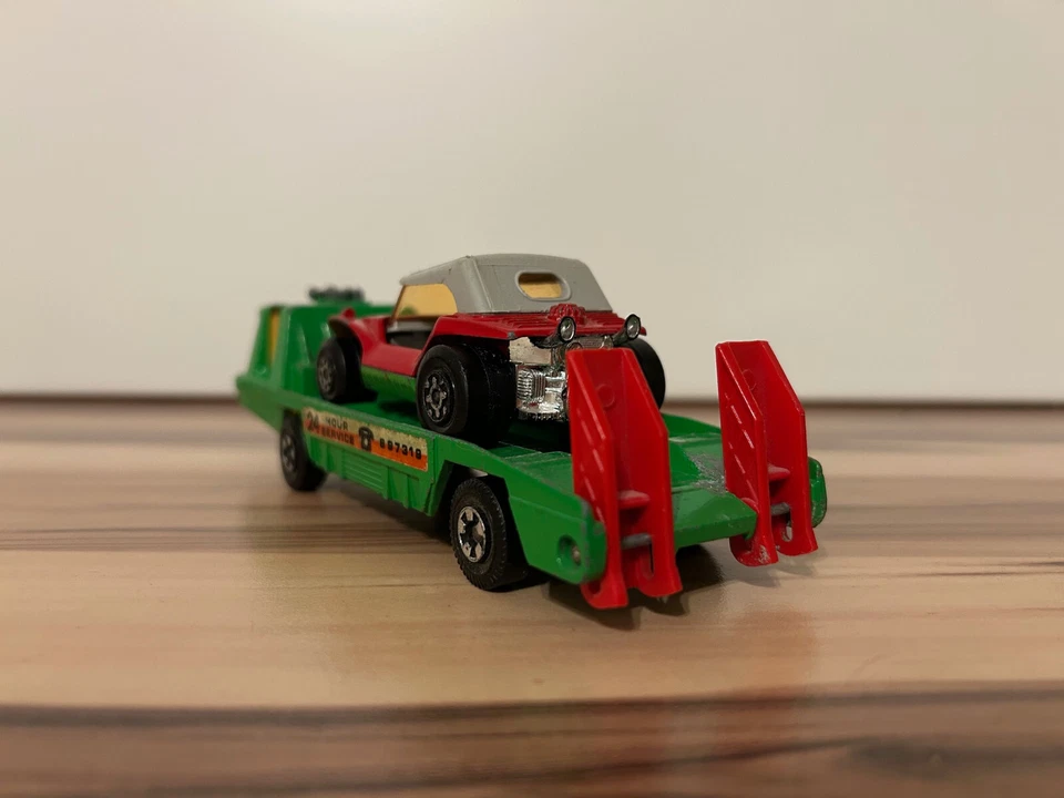 Matchbox Super Kings K-2 Car Recovering Vehicle Set 1. Version grün mit Sand Cat - Bild 4 von 4